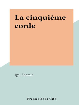 cover image of La cinquième corde